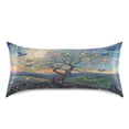 thumbnail image 3 of Dailycode Satin Pillow Case Standard Silk Pillow Cover for Hair and Skin Envelope Closure Whimsical Tree with Flowers and Birds 20"x26", 3 of 9