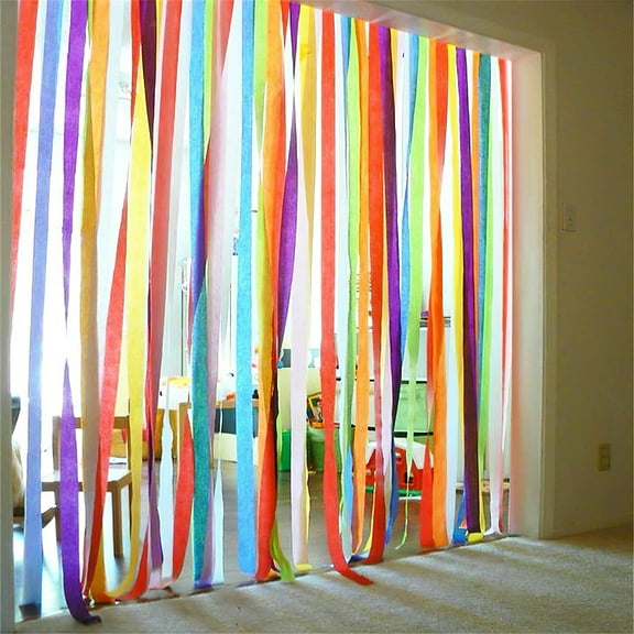 OFFIGAM Multi-Color Crepe Paper Streamers Party Decorations Ribbon for Weddings, Birthdays, and Events