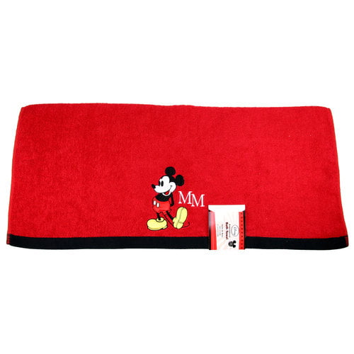 Personalized Towel Mickey Mouse Red Custom Embroidered Bath Towel 