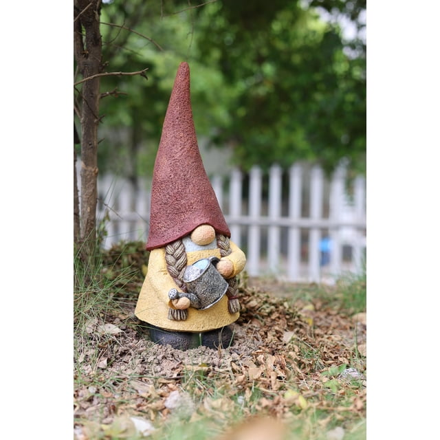 Escultura de jardín Hi-Line Gift Ltd. Gnomo femenino de 41 cm