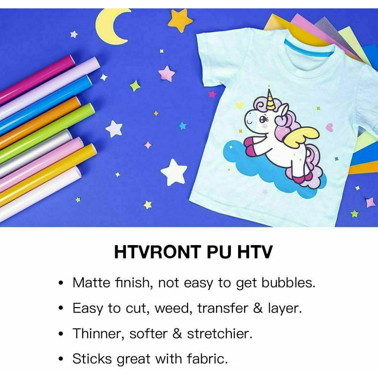 HTVRONT 36 Sheets 12 inch x 10 inch HTV Heat Transfer Vinyl Bundles Iron on for T-Shirts, Clothing and Textiles, Easy Transfers, 27 Assorted Colors