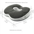 thumbnail image 7 of 3D Orthopedic Seat Cushion Memory Foam Breathable Office Cushion Tailbone Waist Pain Relief Protect Lumbar Cushion Home Car Seat (Mocha light grey,44x39cm(17.3x15.3in)), 7 of 7
