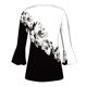 thumbnail image 5 of ICHUANYI Clearance Women's Casual Trumpet 3/4 Sleeve Printed Buttoned Basic Ruched Corset Tunic Tops Pleated T-shirts Blouses(Black, S) ICHUANYI WER2023080809852, 5 of 5