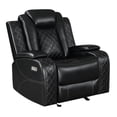 thumbnail image 2 of New Classic Furniture Orion Leather Power Glider Recliner in Black, 2 of 6