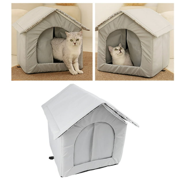 Maison pour Chat Extérieure, Espace Fermé Maison pour Chat Lits Isolés Abri pour Chats Chatons Chiots