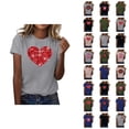 thumbnail image 1 of T-shirt Femme Saint-Valentin 2026 Mode Manches Courtes Col Rond Cœur Graphique, 1 of 4