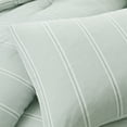 thumbnail image 5 of My Texas House Miray 3-Piece Green Stripe Cotton Jacquard Comforter Set, King, 5 of 6