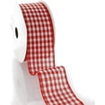 thumbnail image 3 of Ribbon Traditions Small Check Gingham Plaid Wired Ribbon 2 1/2" by 10 Yards - Red, 3 of 3
