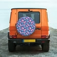 thumbnail image 4 of Haiem Spare Tire Cover , Wheel Cover with Blue Flower Skull printed, Camper Spare Tire Cover Fit for Jeep Wrangler Rv SUV Truck Travel Trailer-17 inch, 4 of 8