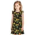 thumbnail image 1 of Balery Bees and Sunflowers Camisón de princesa para niñas, pijama de algodón con mangas abullonadas, suave y bonito.-Medium, 1 of 6