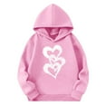 thumbnail image 2 of Eltusu Girls Valentines Hoodies, Fashion Heart Graphic Long Sleeve Loose Fit Pullover Sweatshirts Pink Size 7-8 T, 2 of 4