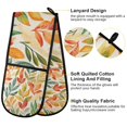thumbnail image 2 of Yayeee Double Oven Mitt Kitchen Heat Resistant Baking 35" x7" Quilted Glove, Orange Autumn Leaves, 2 of 6