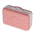 thumbnail image 4 of Mini caja de medicamentos con 6 compartimentos, diseño de equipaje, cierre hermético, contenedor de medicamentos de plástico para viajes de bolsillo, color rosa, 4 of 15