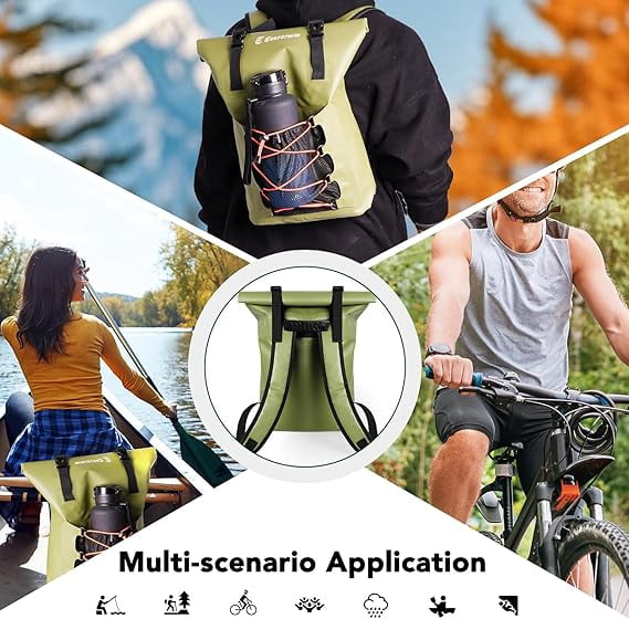 23L Waterproof Dry Bag Backpack for Kayaking & Travel, Heavy Duty PVC Roll Top Sack with Laptop Sleeve, IPX8 Phone Case Included