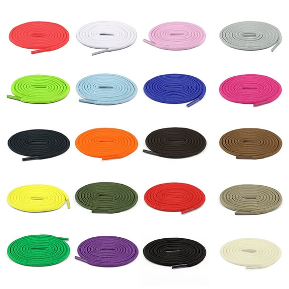 CUGBO 20 Pairs Round Shoe Laces for Sneakers, Boots, Skateboard, Hiking, Athletic Sport Shoes