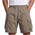 thumbnail image 2 of Ceisia Men's Quick Dry Cargo Shorts Elastic Waist Drawstring With Multi Pockets Casual Summer Beach Shorts Coffee XXXXL Gift, 2 of 8