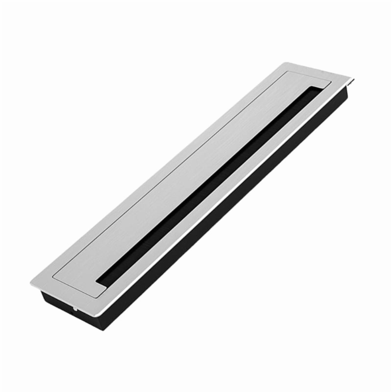 Aluminum Desk Cable Management Grommets with Brush Rectangular Metal Cord Hole Cover Upgrades for Office Computer Table