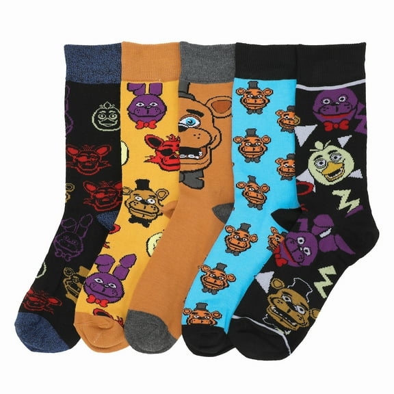 Five Nights at Freddy's Adult Casual Crew Socks (Pack of 5)