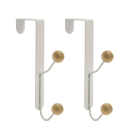 

2pcs Door Hook Porch Clothes Home Organizer Punch Free Double Hanger Hat Storage