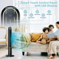thumbnail image 5 of GOFLAME Tower Fan with Remote Control, 42" 80° Oscillating Quiet Cooling Fan with 3 Wind Modes, LED Control Panel and 12H Timer, Portable Bladeless Standing Fan for Bedroom Living Room Office (Black), 5 of 18