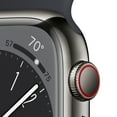 thumbnail image 2 of Apple Watch Series 8 GPS + Cellular 45mm Graphite Stainless Steel Case with Midnight Sport Band - S/M. Fitness Tracker, Blood Oxygen & ECG Apps, Always-On Retina Display, 2 of 9