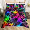 thumbnail image 3 of Leaf Comforter Cover Set Teens Cannabis Galaxy juego de cama para Niños Niñas Mujeres, 3 of 6