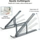 thumbnail image 3 of Soporte de Laptop, Base para Laptop Aluminio, Soporte para Computadora Portátil, Ajuste de 6 Engranajes, Compatible con MacBook, Surface, DELL, HP, Portátiles 10-15.6 Pulgadas, 3 of 5