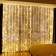 thumbnail image 1 of Guirnalda de luces LED para cortina, guirnalda de luces navideñas, guirnalda de luces LED, decoración para bodas, hogar, dormitorio, 3 x 3/4 x 3/6 x 3 m, 1 of 5