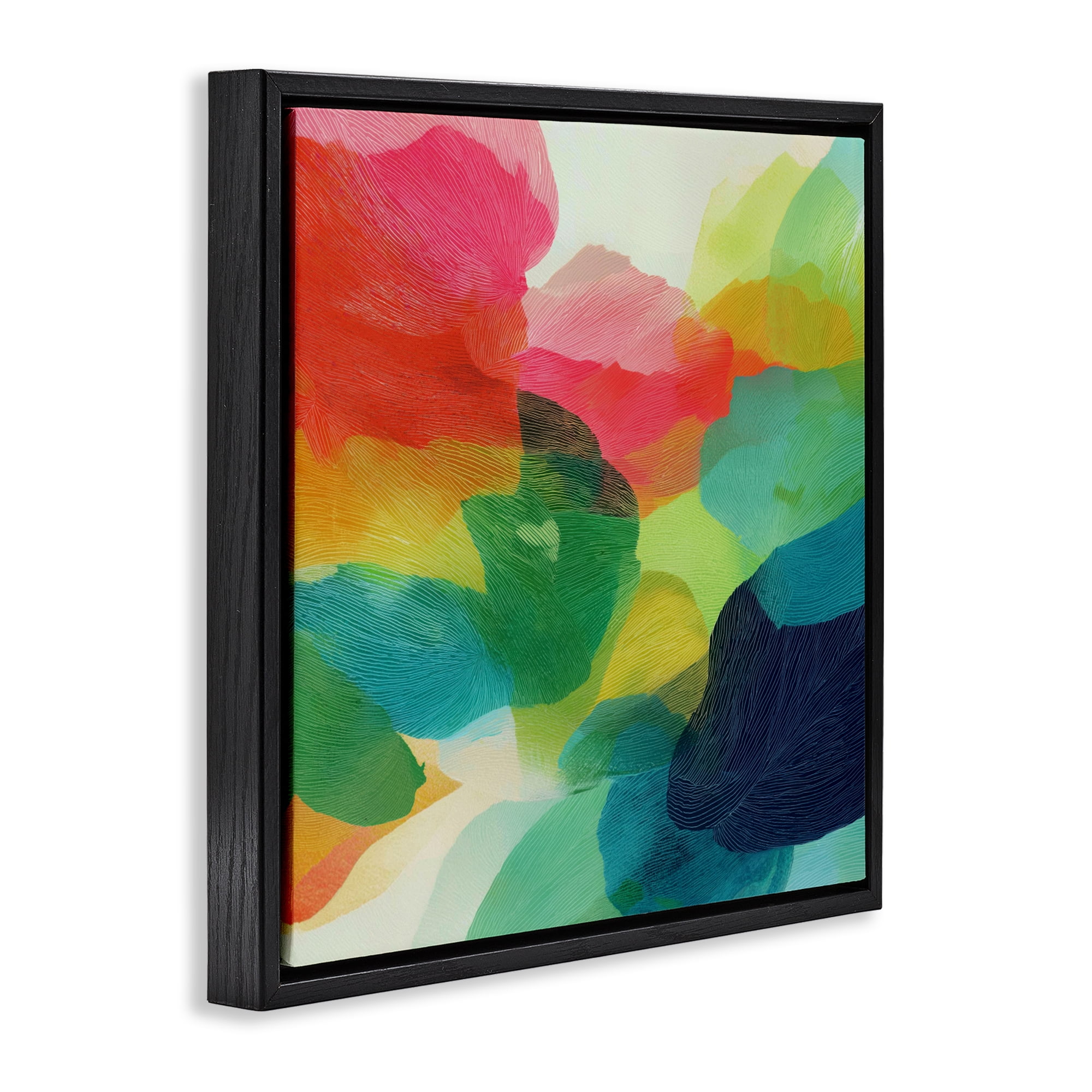 Stupell Industries Vivid Flowing Color Field Black Framed Floater Canvas Wall Art, design by Chromatic Storm Studio