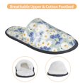 thumbnail image 3 of KLL Daisies Flowers Slippers for Women Men House Slip on Indoor Outdoor Bedroom Furry Fleece Lined Ladies Comfy Anti-Skid Rubber Hard Sole-Large, 3 of 8