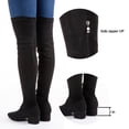 thumbnail image 2 of Women Boots Over Knee Long Boots Fashion Boots Heels Autumn Quality Suede Comfort Square Heels Black 10, 2 of 5