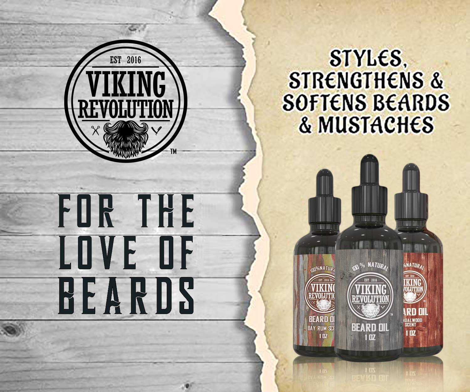 Viking Revolution Ultimate Beard Care Kit – Gift Set – Contains Beard Wash  & Conditioner, Beard Oil, Beard Balm and Beard Comb –  – Toys  and Game Store