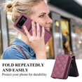 thumbnail image 3 of Allytechgroup Stylish Wallet Phone Case for Samsung Galaxy Z Flip 4 5G, Crossbody Shoulder Strap Make-up Mirror Ring Holder Stand Card Holders Shockproof Case for Girls Women, Winered, 3 of 7