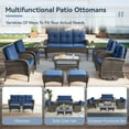 thumbnail image 5 of Giantfurnni Outdoor Patio Ottomans Set of 2, All Weather Rattan Wicker Footstool Footrest Seat with Removable Cushions, 5 of 6