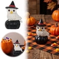 thumbnail image 2 of ZJNGJC Halloween Pumpkin Man Resin Figurine Mustache Statue With Cape Indoor Tabletop Shelf For Holiday Party Home Ornament A, 2 of 6