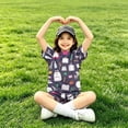 thumbnail image 4 of Grblisyd Back to School Outfits for Girls Short Sleeve Crew Neck T Shirts Top and Shorts Clothing Sets, 4 of 5