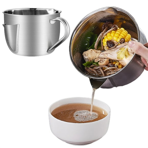 Ynlkorvg Drain Rack Oil Fat Separator Strainer Stainless Steel Oil Filter Soup Separator Strainer Bowl Oil Fat Separator Pot For Kitchen Cooking