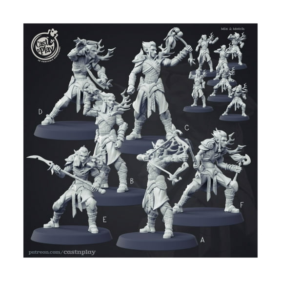 Cast N Play Miniatures Forest Elf A New