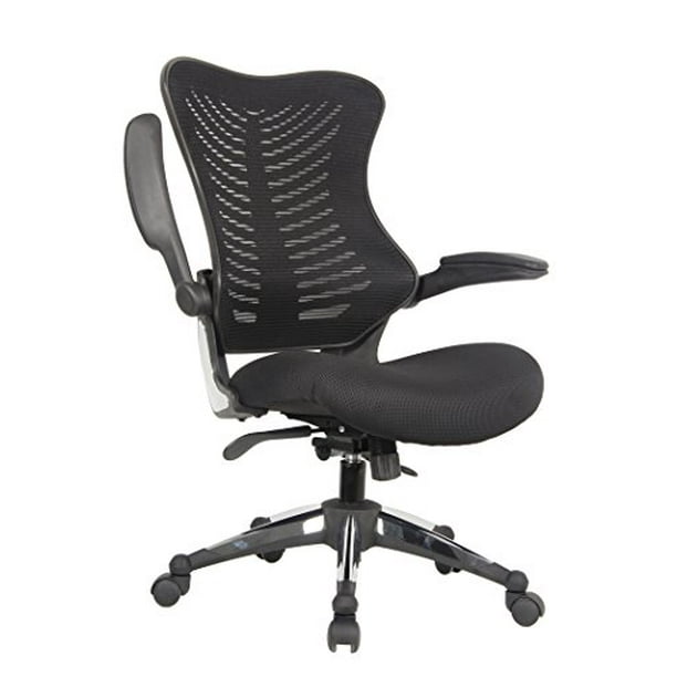 Office Factor Executive Ergonomic Mesh, Flip Up Arm Chair