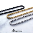 thumbnail image 5 of 555Jewelry 5mm Stainless Steel Box Chain Necklace for Men & Women, Black Chain Necklace for Men, Black Necklace for Men, 24 Inch, 5 of 5