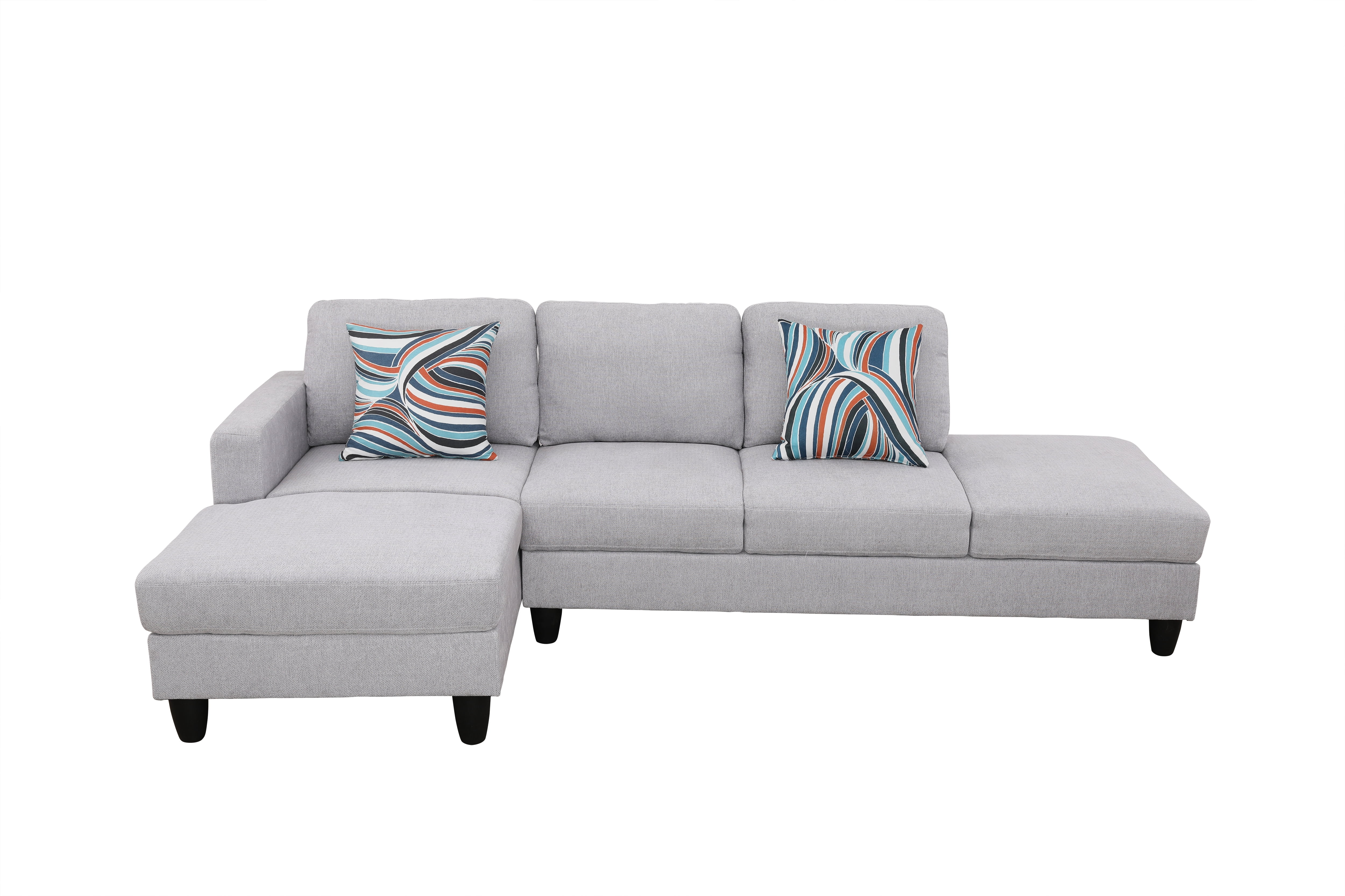 MAYEERTY Modern Adult Grey Chenille Couch Living Room Sofa Set