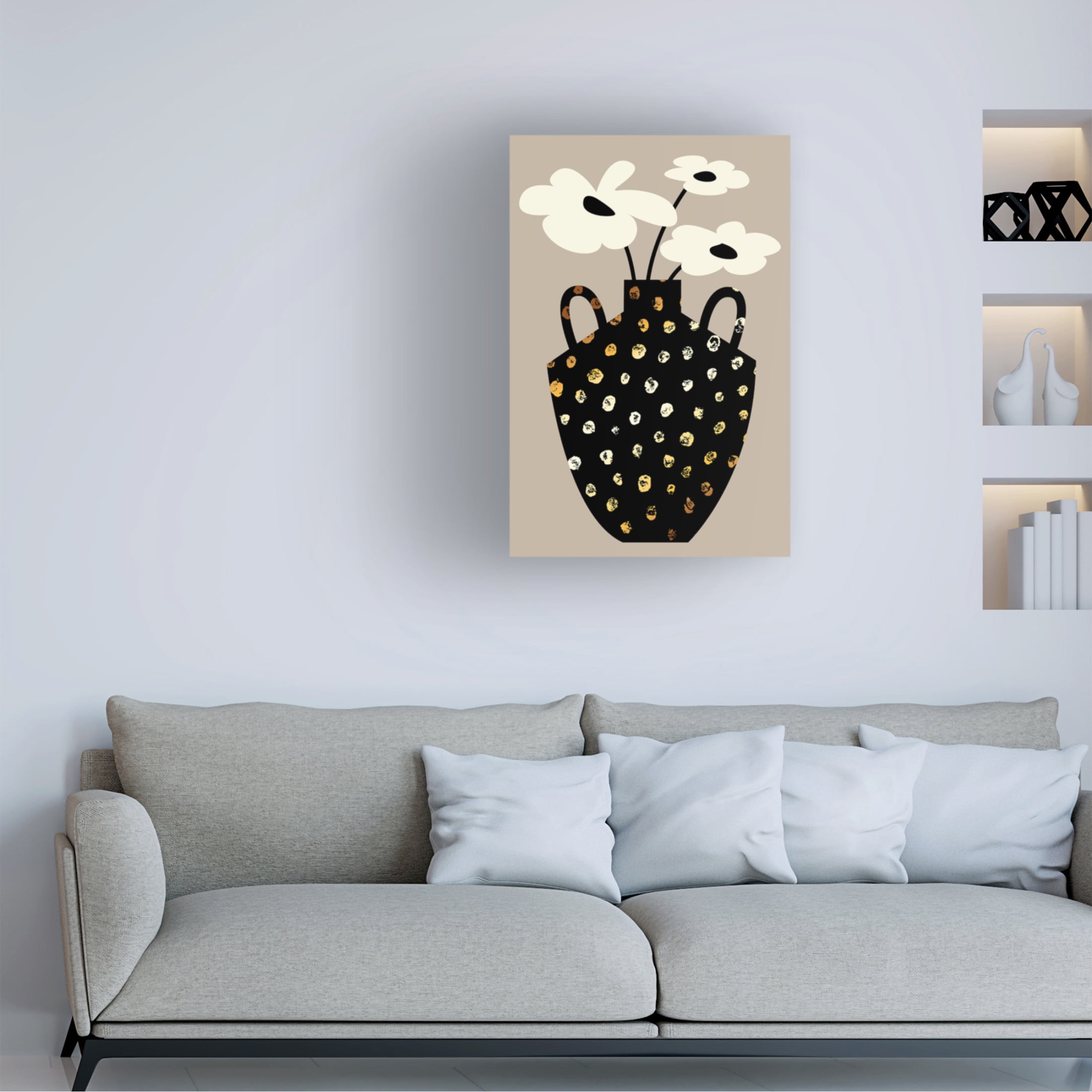 Canvas Wall Art - Incado 'Vase Floral II' Wall Art for Living Room, Bedroom, or Office Décor by Trademark Fine Art - 12 x 19 Inches
