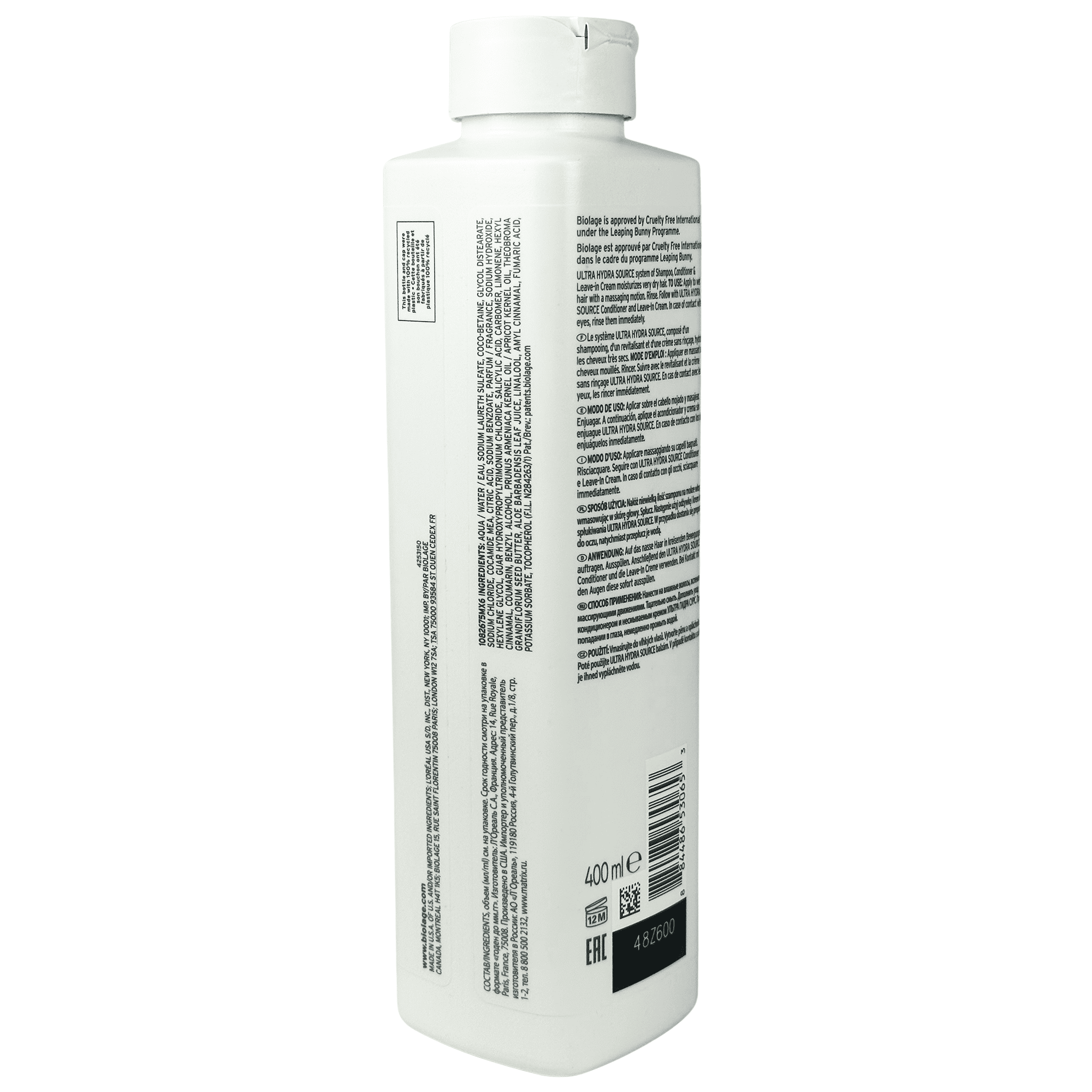 Biolage ULTRA HYDRA SOURCE Shampoo 13.5 oz / 400 ml For  Very Dry, Thick, or Coarse Hair