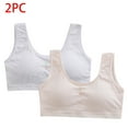 thumbnail image 2 of Crop Tops for Girls 2 Pack Girls Training Bra with Pads Seamless Sport Bra for Teen Girls Comfyable Cotton Training Bra 10Y, 2 of 5