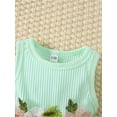 thumbnail image 5 of TiaoBug Toddler Baby Girls Flower Print Sundress with Cardigan Waffle Coat Spring Summer Dress Outfits Green-A 12-18M, 5 of 7