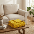 thumbnail image 2 of Cozy Plush Fleece Throw 51x63 Inch, Yellow Pompom Fringe Blanket for Couch Bed, 2 of 5