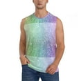 thumbnail image 2 of Lsque Beautiful Glitter Print Men's Cotton Blend Sleeveless Muscle Shirts (S-3XL)- Moisture Wicking, Odor Protection, UPF 30+,Medium, 2 of 8