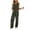 #01 Army Green 【Mix & Match: Stock Up on Your Favorite Colors】, variant on Women's Soft Fabric Round Neck Sleeveless Wide Leg Jumpsuit, Elastic Waist Flattering Fit Stretchy Material, Solid Color Button Front Easy Care, Casual Daily Wear | TruBelle,Army Green L