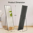 thumbnail image 2 of QUIOCOZY Full Length Mirror with Stand, 64"x21" Floor Mirror, Wall Mounted Body Mirror for Bedroom, Living Room, Black, 2 of 8