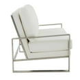 thumbnail image 4 of Leisuremod Jefferson Modern Leather Contemporary Loveseat With Silver Frame Mid-Century Living Room Loveseat Sofa (White), 4 of 7